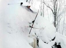 skiing the double blacks at Bohemia