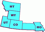 Clickable skiers Map of the Rockies