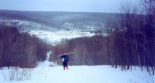 hiking up the main trail