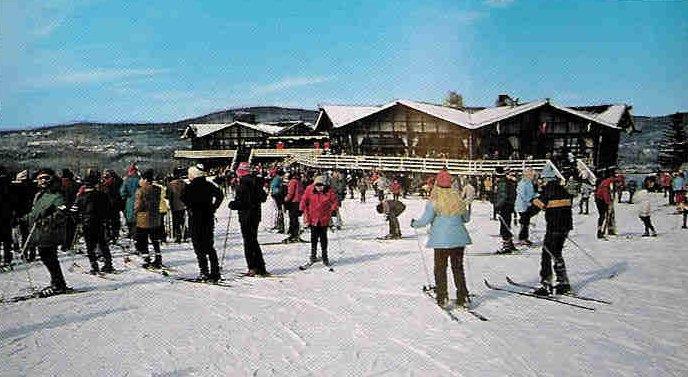 octagon base lodge and hexagon lounge at Vernon Valley, circa 1970