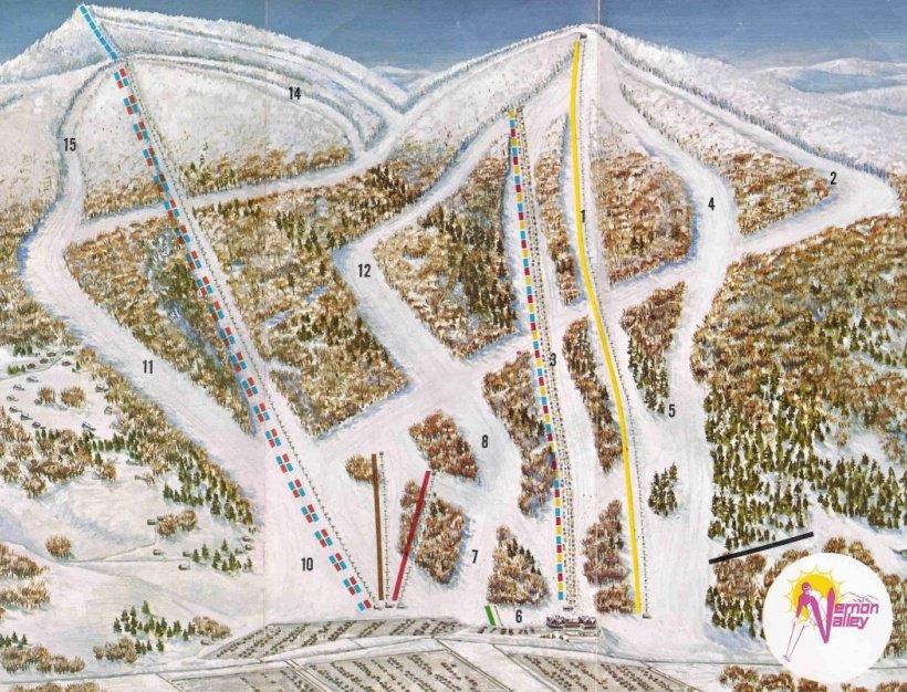 original Vernon Valley trail map, circa 1970